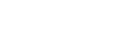 Radient Academy White Logo